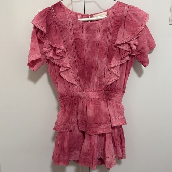 LoveShackFancy Natasha Women’s Dress in Bordeaux Hand Dye. Size P. - Picture 4 of 11